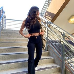 Motel Rocks Sekar Black Flared Trousers 